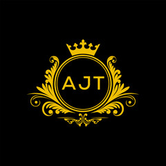 Initial AJT Letter Linked Logo for business and company identity. Modern AJT Letter Logo Vector Template with modern trendy golden logo.
