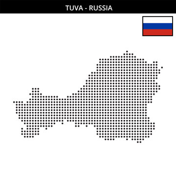 Medium dots map of Tuva in Russia