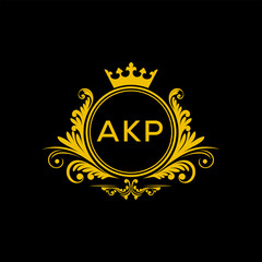 Initial AKP Letter Linked Logo for business and company identity. Modern AKP Letter Logo Vector Template with modern trendy golden logo.

