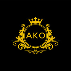 Initial AKO Letter Linked Logo for business and company identity. Modern AKO Letter Logo Vector Template with modern trendy golden logo.
