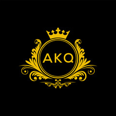 Initial AKQ Letter Linked Logo for business and company identity. Modern AKQ Letter Logo Vector Template with modern trendy golden logo.
