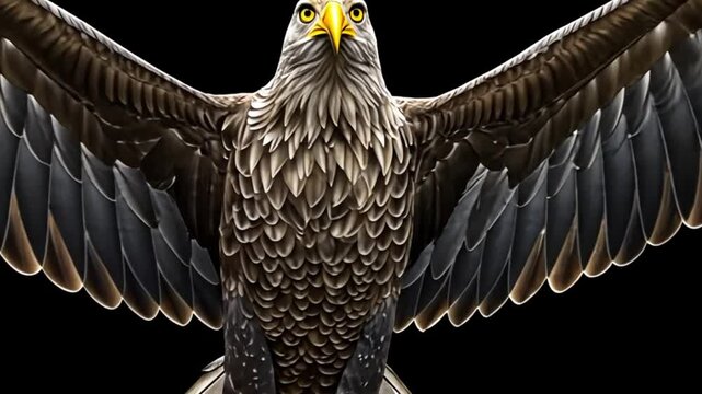 an eagle flying with black background footage