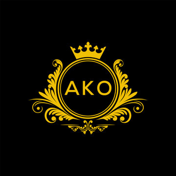 Initial AKO Letter Linked Logo for business and company identity. Modern AKO Letter Logo Vector Template with modern trendy golden logo.
