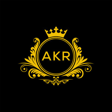 Initial AKR Letter Linked Logo for business and company identity. Modern AKR Letter Logo Vector Template with modern trendy golden logo.
