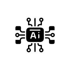 Obraz premium Artificial Intelligence Brain Icon – Technology and Neural Network Concept