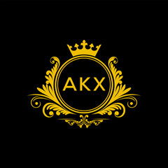 Initial AKX Letter Linked Logo for business and company identity. Modern AKX Letter Logo Vector Template with modern trendy golden logo.
