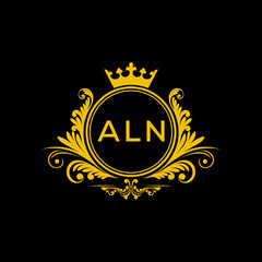 Initial ALN Letter Linked Logo for business and company identity. Modern ALN Letter Logo Vector Template with modern trendy golden logo.
