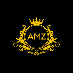Initial AMZ Letter Linked Logo for business and company identity. Modern AMZ Letter Logo Vector Template with modern trendy golden logo.
