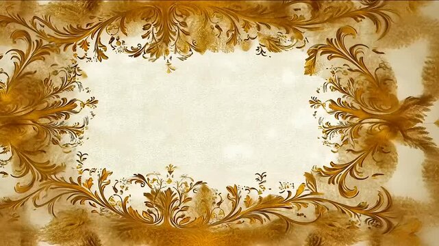 Elegant Golden Floral Frame Design