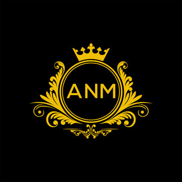 Initial ANM Letter Linked Logo for business and company identity. Modern ANM Letter Logo Vector Template with modern trendy golden logo.
