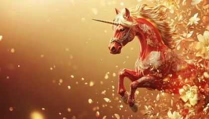 luxury red and gold chinese horse new year background,  2026 new year 