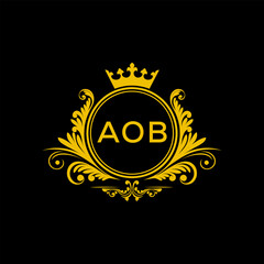 Initial AOB Letter Linked Logo for business and company identity. Modern AOB Letter Logo Vector Template with modern trendy golden logo.
