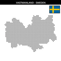 Fototapeta premium Medium dots map of vastmanland in Sweden
