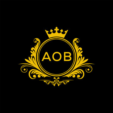 Initial AOB Letter Linked Logo for business and company identity. Modern AOB Letter Logo Vector Template with modern trendy golden logo.
