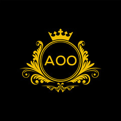 Initial AOO Letter Linked Logo for business and company identity. Modern AOO Letter Logo Vector Template with modern trendy golden logo.
