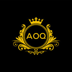 Fototapeta premium Initial AOQ Letter Linked Logo for business and company identity. Modern AOQ Letter Logo Vector Template with modern trendy golden logo. 