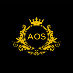 Initial AOS Letter Linked Logo for business and company identity. Modern AOS Letter Logo Vector Template with modern trendy golden logo.

