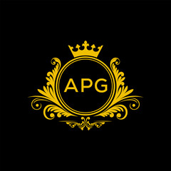Initial APG Letter Linked Logo for business and company identity. Modern APG Letter Logo Vector Template with modern trendy golden logo.
