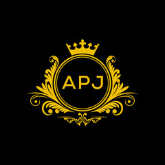 Initial APJ Letter Linked Logo for business and company identity. Modern APJ Letter Logo Vector Template with modern trendy golden logo.
