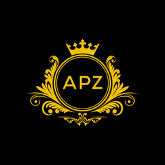 Initial APZ Letter Linked Logo for business and company identity. Modern APZ Letter Logo Vector Template with modern trendy golden logo.
