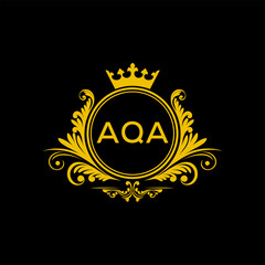 Initial AQA Letter Linked Logo for business and company identity. Modern AQA Letter Logo Vector Template with modern trendy golden logo.
