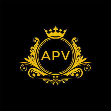 Initial APV Letter Linked Logo for business and company identity. Modern APV Letter Logo Vector Template with modern trendy golden logo.
