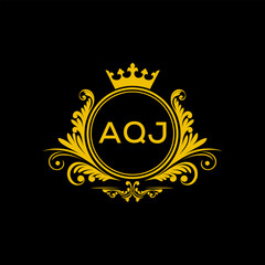 Initial AQJ Letter Linked Logo for business and company identity. Modern AQJ Letter Logo Vector Template with modern trendy golden logo.
