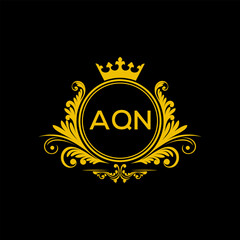 Initial AQN Letter Linked Logo for business and company identity. Modern AQN Letter Logo Vector Template with modern trendy golden logo.
