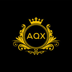 Initial AQX Letter Linked Logo for business and company identity. Modern AQX Letter Logo Vector Template with modern trendy golden logo.
