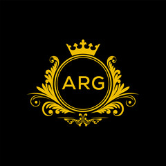 Initial ARG Letter Linked Logo for business and company identity. Modern ARG Letter Logo Vector Template with modern trendy golden logo.
