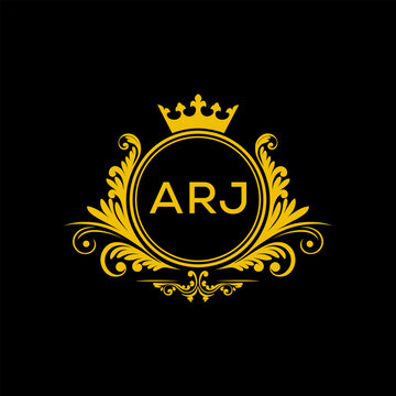 Initial ARJ Letter Linked Logo for business and company identity. Modern ARJ Letter Logo Vector Template with modern trendy golden logo.
