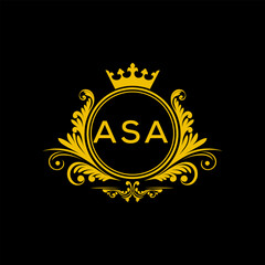 Fototapeta premium Initial ASA Letter Linked Logo for business and company identity. Modern ASA Letter Logo Vector Template with modern trendy golden logo. 