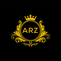 Initial ARZ Letter Linked Logo for business and company identity. Modern ARZ Letter Logo Vector Template with modern trendy golden logo.
