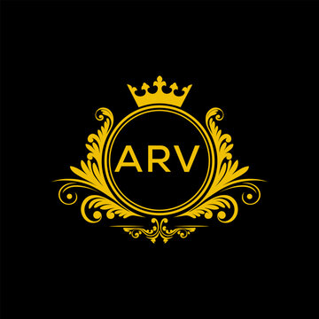 Initial ARV Letter Linked Logo for business and company identity. Modern ARV Letter Logo Vector Template with modern trendy golden logo.
