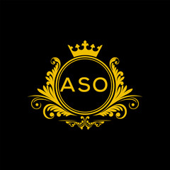 Initial ASO Letter Linked Logo for business and company identity. Modern ASO Letter Logo Vector Template with modern trendy golden logo.
