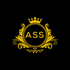 Initial ASS Letter Linked Logo for business and company identity. Modern ASS Letter Logo Vector Template with modern trendy golden logo.
