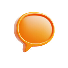 3d illustration rendering of an orange speech bubble