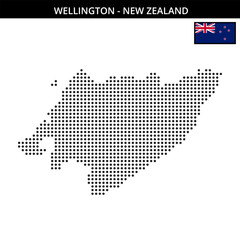 Fototapeta premium Medium dots map of wellington in New Zealand