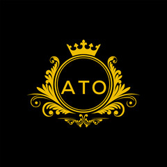 Initial ATO Letter Linked Logo for business and company identity. Modern ATO Letter Logo Vector Template with modern trendy golden logo.

