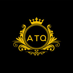Initial ATQ Letter Linked Logo for business and company identity. Modern ATQ Letter Logo Vector Template with modern trendy golden logo.
