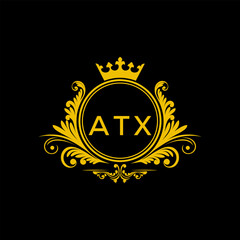 Initial ATX Letter Linked Logo for business and company identity. Modern ATX Letter Logo Vector Template with modern trendy golden logo.

