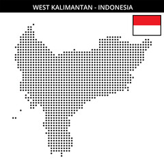 Obraz premium Medium dots map of west-kalimantan in Indonesia