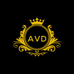 Initial AVD Letter Linked Logo for business and company identity. Modern AVD Letter Logo Vector Template with modern trendy golden logo.
