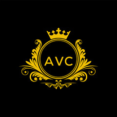 Initial AVC Letter Linked Logo for business and company identity. Modern AVC Letter Logo Vector Template with modern trendy golden logo.
