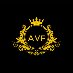 Initial AVF Letter Linked Logo for business and company identity. Modern AVF Letter Logo Vector Template with modern trendy golden logo.
