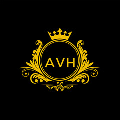 Initial AVH Letter Linked Logo for business and company identity. Modern AVH Letter Logo Vector Template with modern trendy golden logo.
