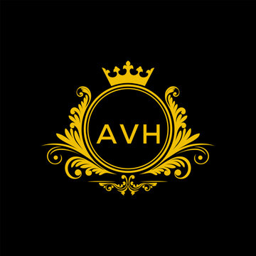 Initial AVH Letter Linked Logo for business and company identity. Modern AVH Letter Logo Vector Template with modern trendy golden logo.
