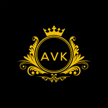 Initial AVK Letter Linked Logo for business and company identity. Modern AVK Letter Logo Vector Template with modern trendy golden logo.
