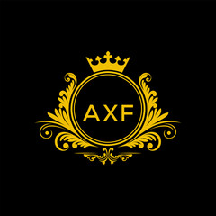 Initial AXF Letter Linked Logo for business and company identity. Modern AXF Letter Logo Vector Template with modern trendy golden logo.

