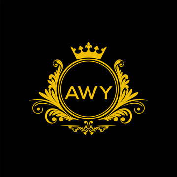Initial AWY Letter Linked Logo for business and company identity. Modern AWY Letter Logo Vector Template with modern trendy golden logo.
